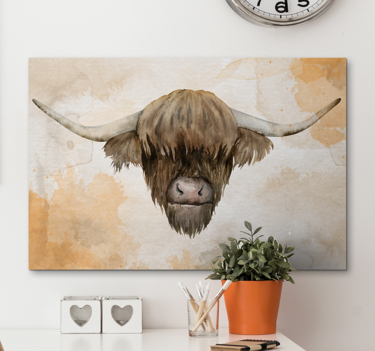 Highland Cattle Portrait animal canvas wall art - TenStickers