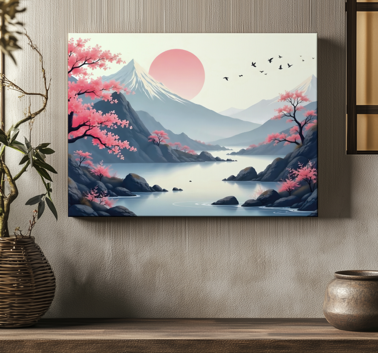 Japanese landscape canvas landscape canvas - TenStickers