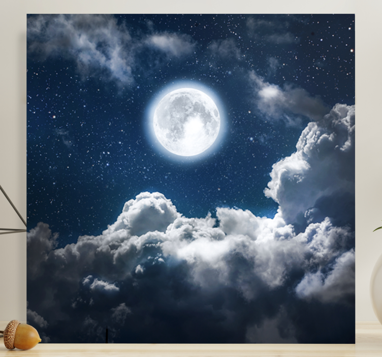 Landscape canvas moonlit cloudscape - TenStickers