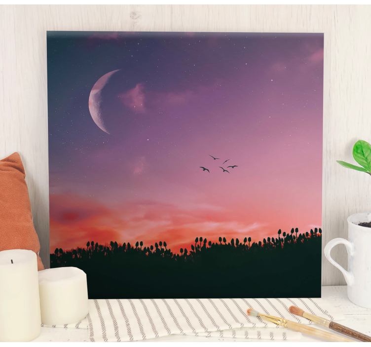 Landscape canvas moonlit twilight sky - TenStickers