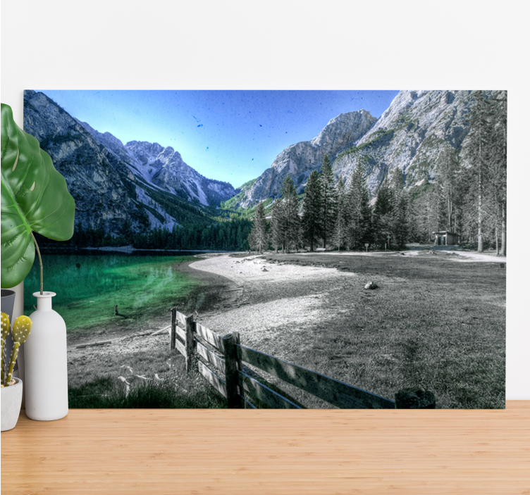 Landscape canvas mountain lake serenity - TenStickers