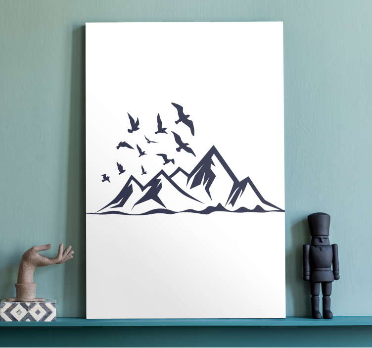 Landscape canvas mountain range silhouette - TenStickers