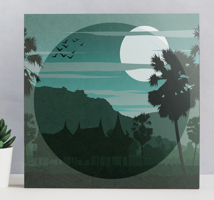 Landscape canvas serene moonlit view - TenStickers