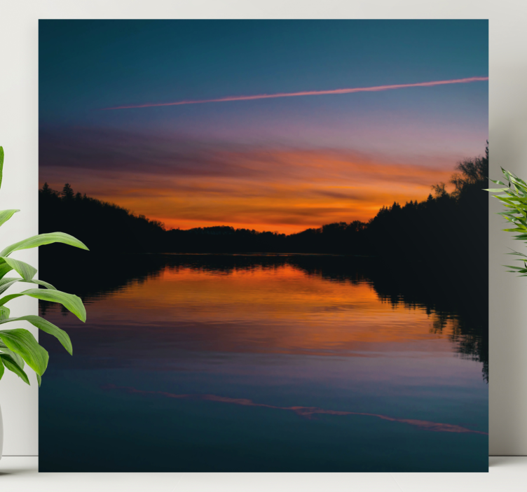 Landscape canvas serene sunset reflection - TenStickers