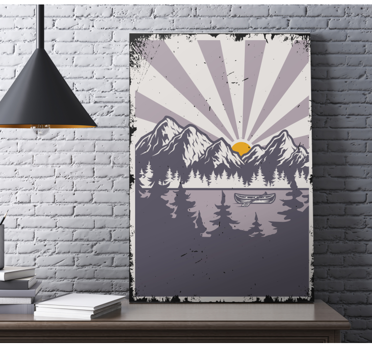 landscape lake and mountains landscape canvas - TenStickers