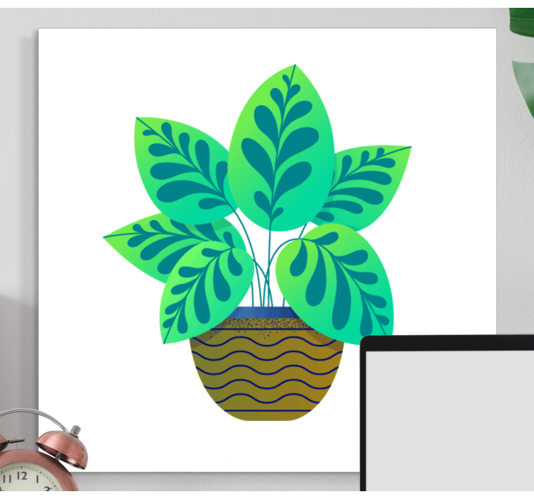 Lush Green Foliage Flowers  canvas - TenStickers