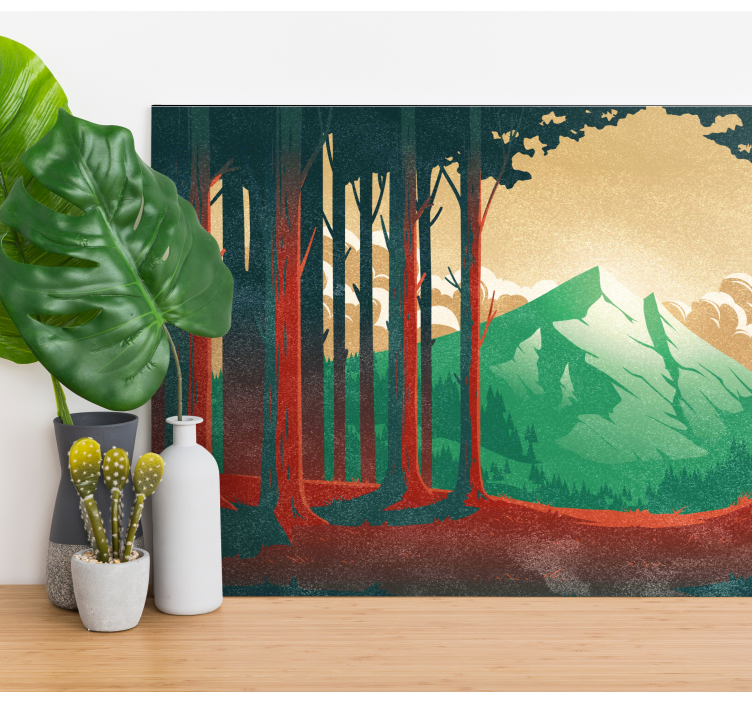 MOUNTAINS AND TREES landscape canvas - TenStickers