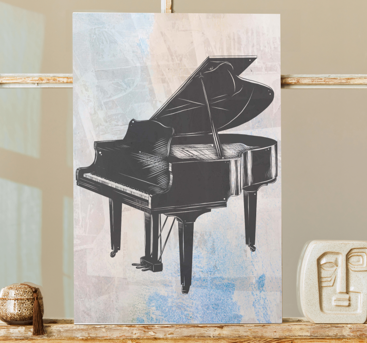 Music canvas art grand piano design - TenStickers