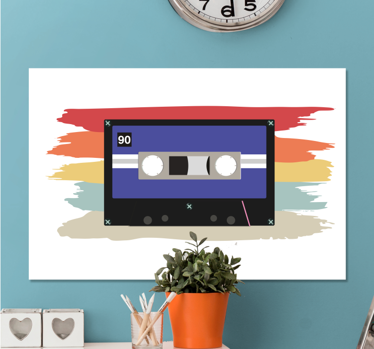 Music canvas art retro cassette tape print - TenStickers