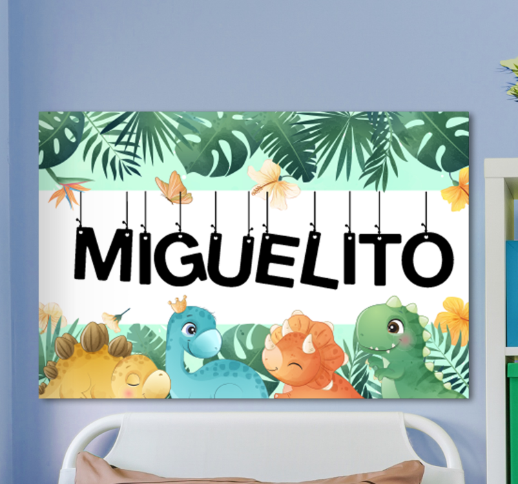 Named dinosaurs canvas prints - TenStickers