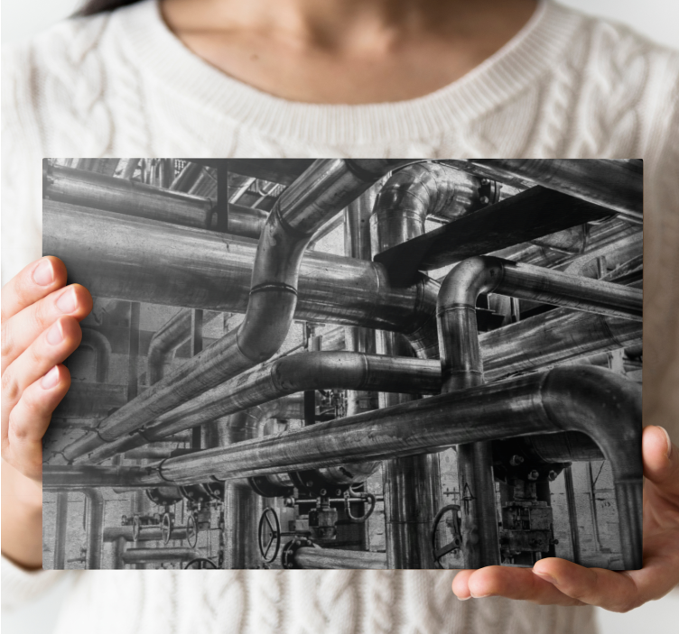 Ornamental canvas print industrial pipe network - TenStickers