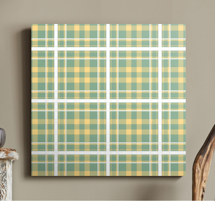 Ornamental canvas print plaid pattern design - TenStickers