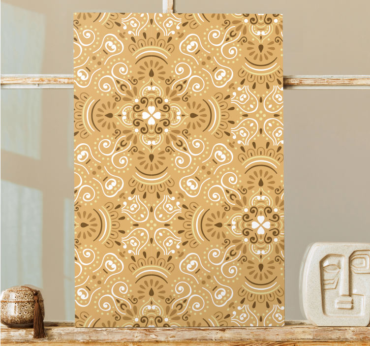 Ornamental canvas print with intricate nature design - TenStickers