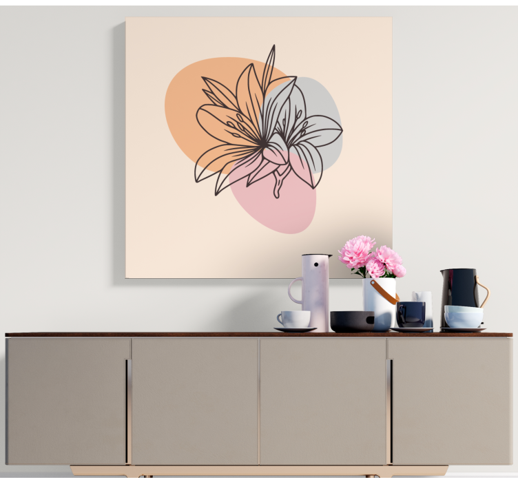 Pair of minimalist flowers  flower canvas - TenStickers