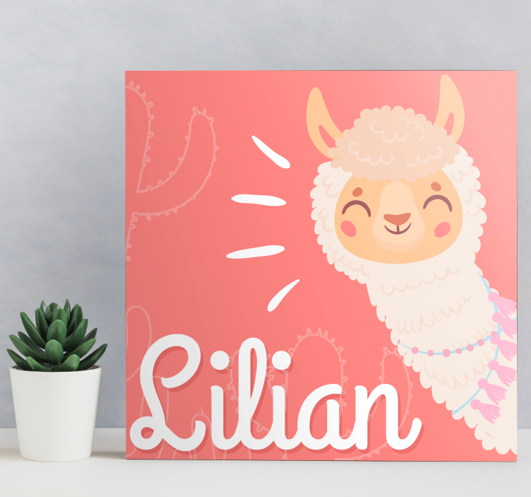 Personalised Llama cocktail canvas - TenStickers