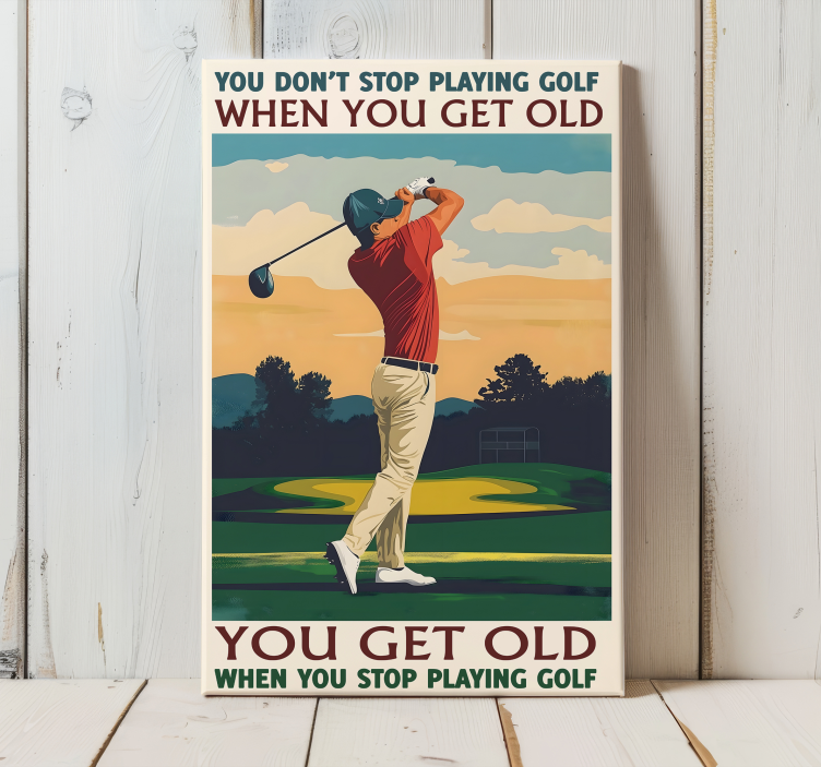 playing golf sports canvas art - TenStickers