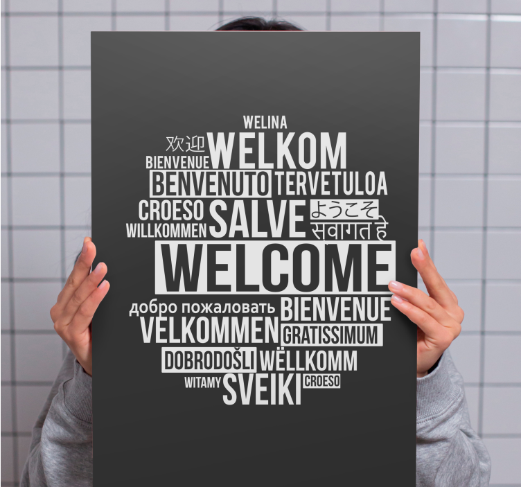 Quote canvas - a warm welcome to the world - TenStickers