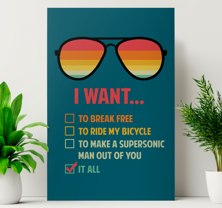 Quote canvas i want inspiration - TenStickers