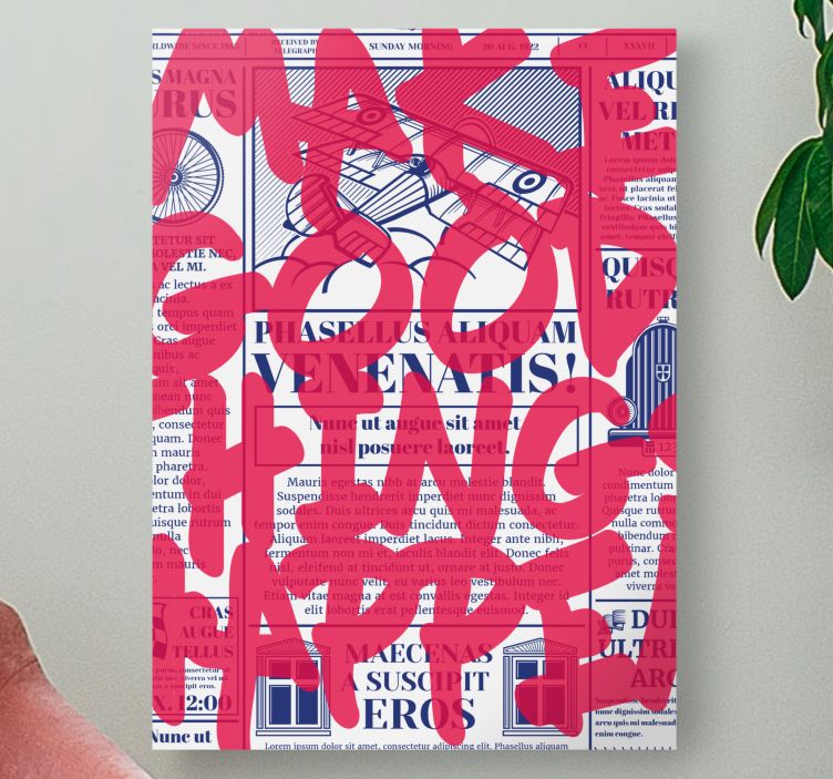 Quote canvas inspire positive change - TenStickers