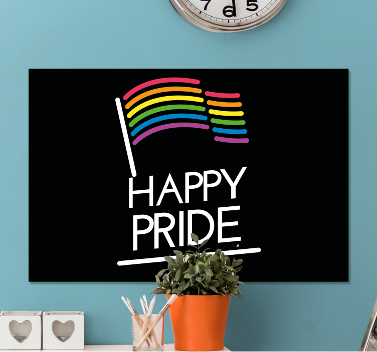 Rainbow flag message quote canvas - TenStickers