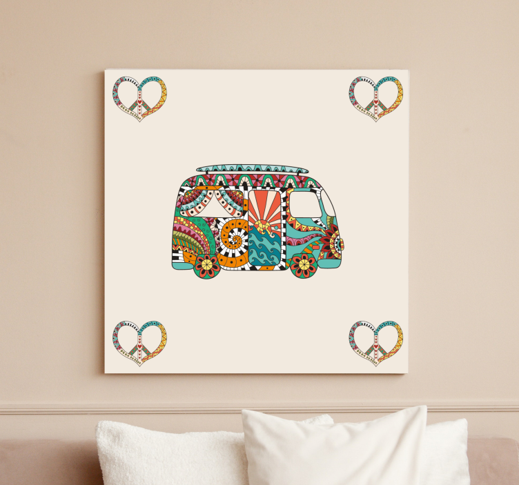Retro canvas vibrant van design - TenStickers
