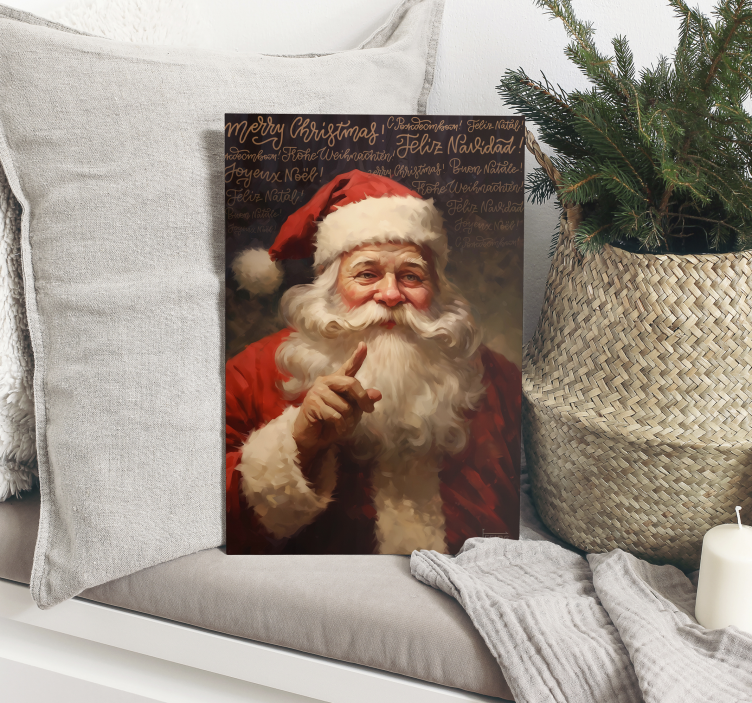 Santa Claus portrait christmas canvas art - TenStickers