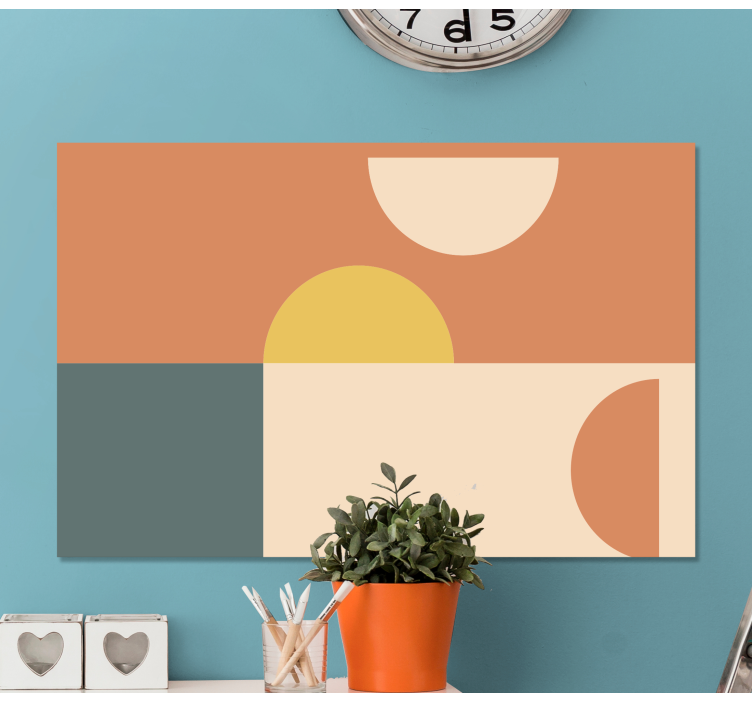Semi-circles and rectangles geometric canvas - TenStickers