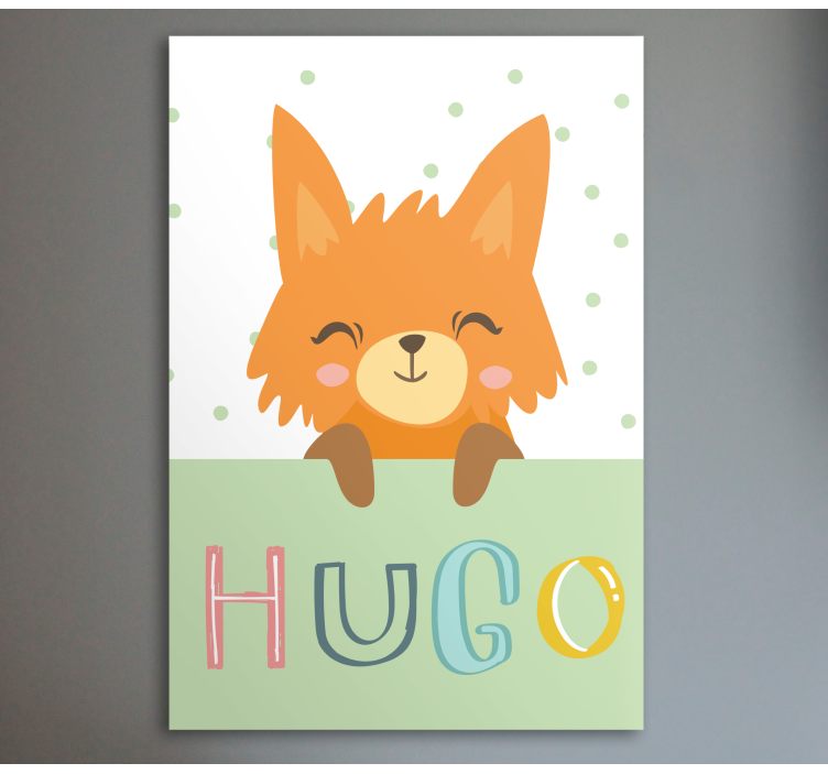 Smiling Fox Character animal canvas wall art - TenStickers