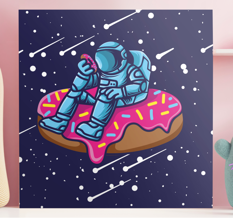 SPACEMAN ON DONUT video game canvas art - TenStickers