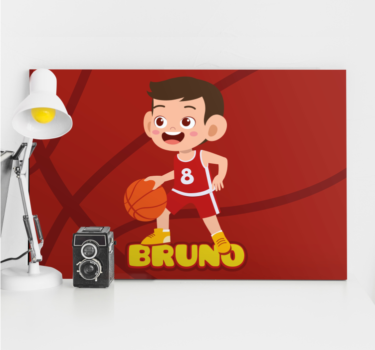 Sports canvas art cheerful basketball player - TenStickers
