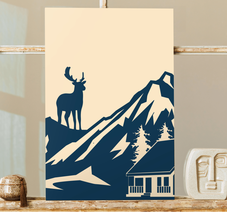 Stag canvas majestic stag silhouette art print - TenStickers