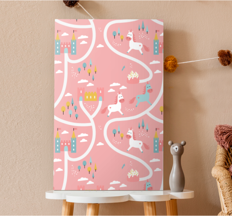 Stag canvas playful unicorn adventure - TenStickers