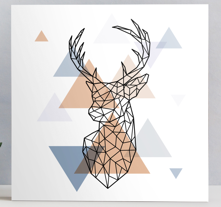 Stag canvas with angular stag head design - TenStickers
