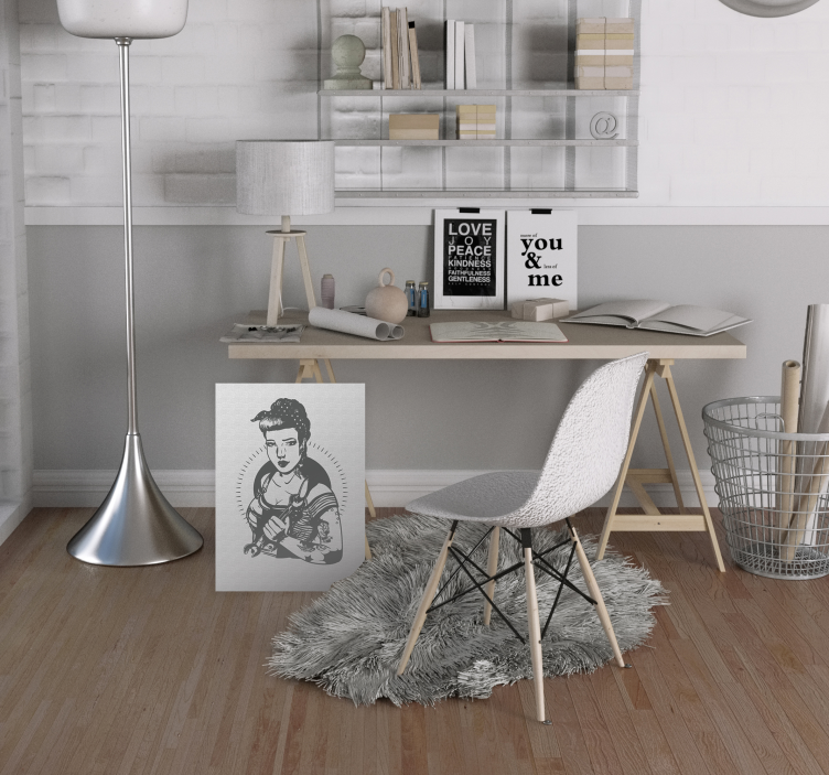 Strong woman portrait people canvas - TenStickers