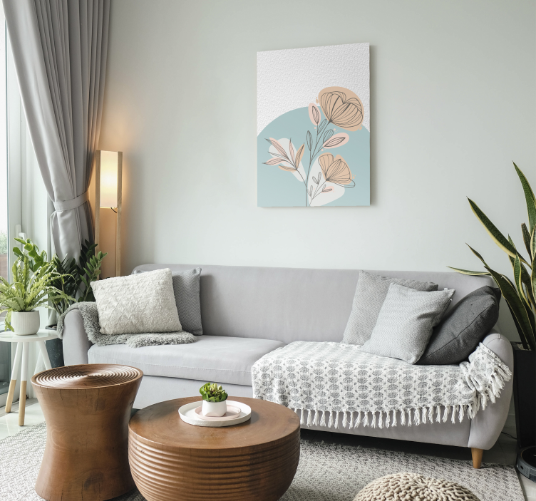 Stylised elegant arrangement Flowers  canvas - TenStickers