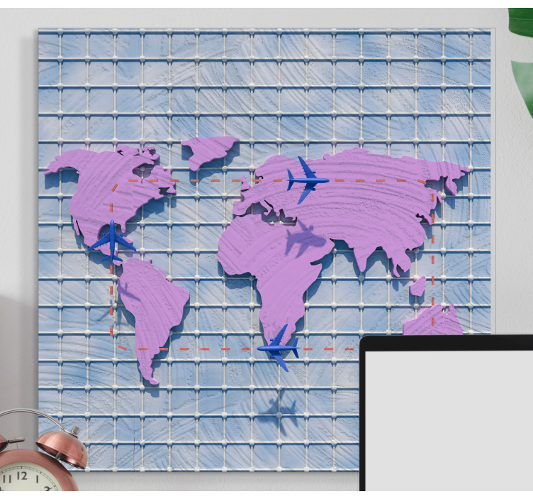Stylized Global Map world map wall art - TenStickers