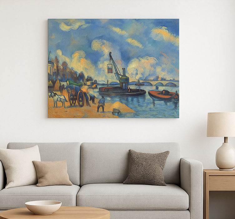 The Seine at Bercy canvas art - TenStickers