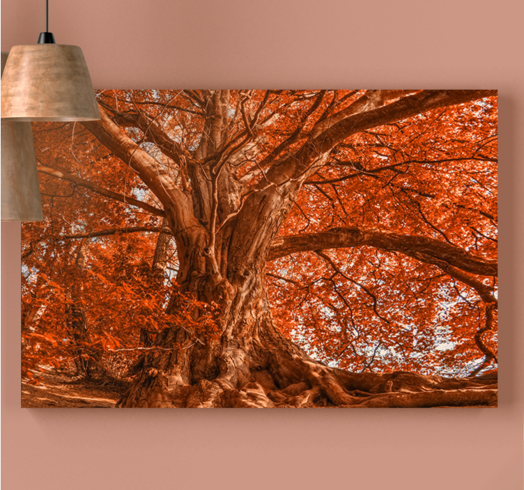 Tree canvas wall art majestic autumn canopy - TenStickers