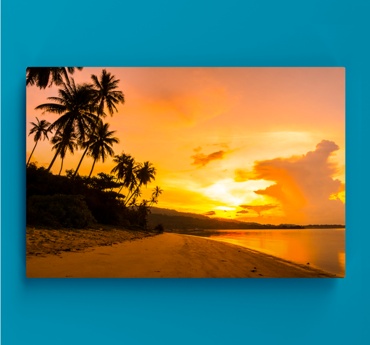 Tropical dusk landscape canvas - TenStickers
