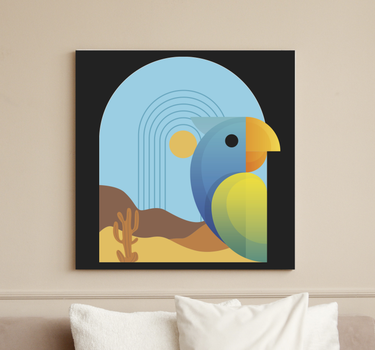 Vibrant Parrot Portrait animal canvas wall art - TenStickers