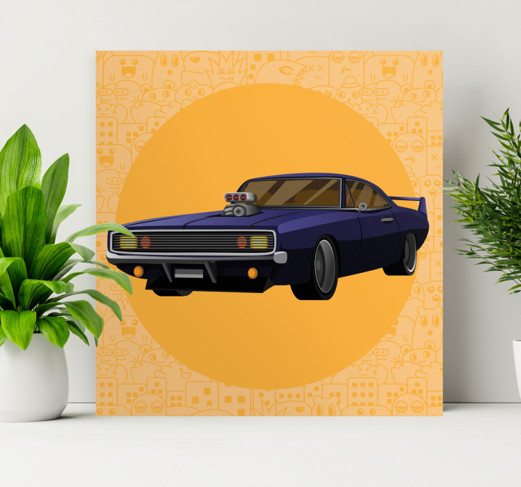 Video game canvas art classic muscle car print - TenStickers