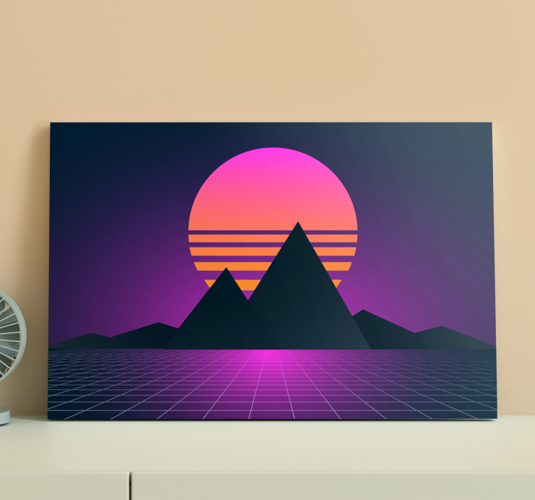 Vintage and retro sun landscape canvas - TenStickers