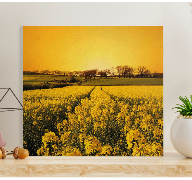 Yellow flowers field flower canvas - TenStickers