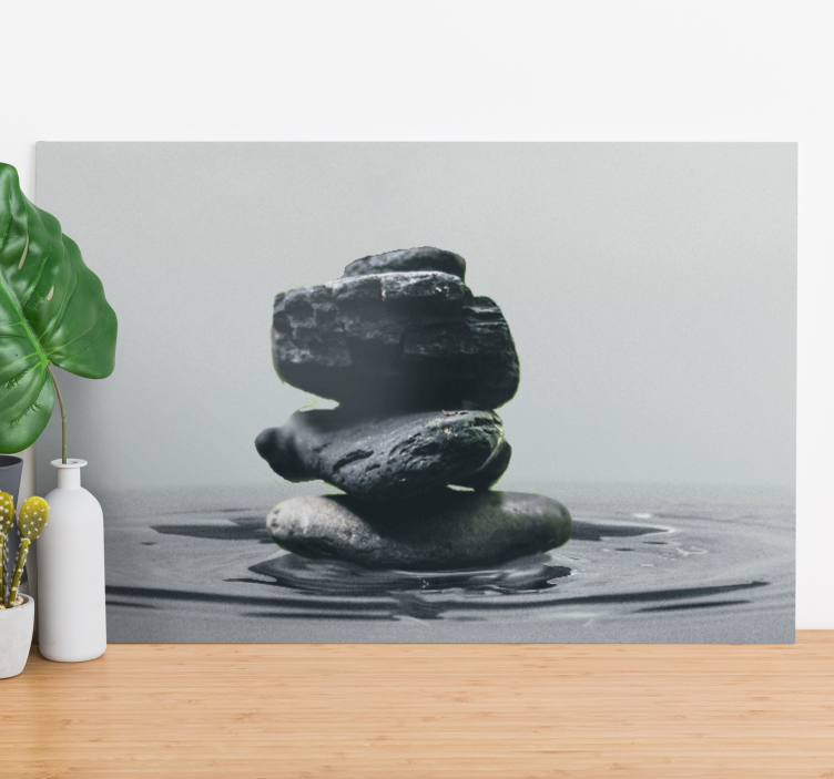 Zen canvas art balanced rock stacks - TenStickers