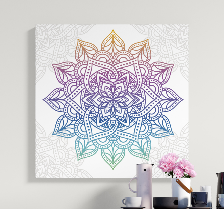 Zen canvas art intricate botanical mandala art - TenStickers