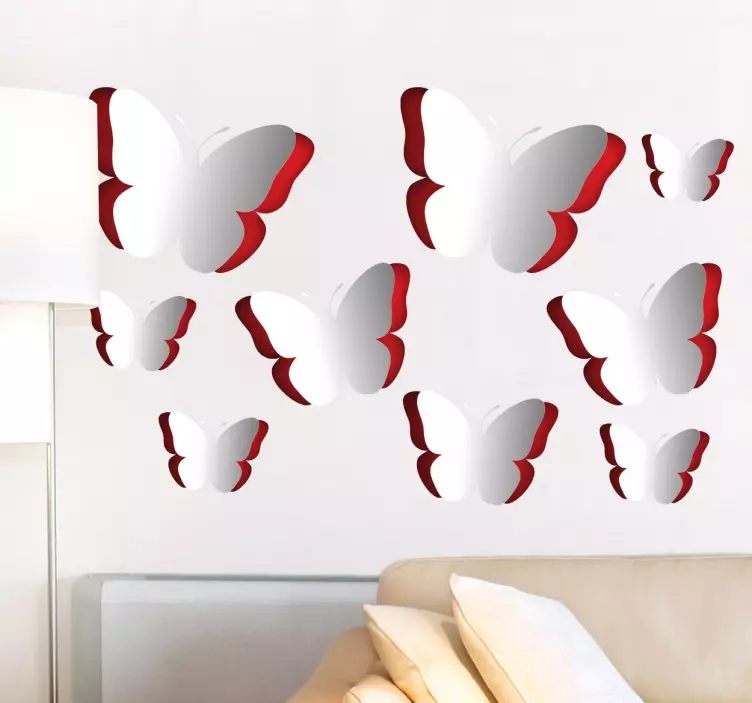 3D Butterflies Sticker - TenStickers