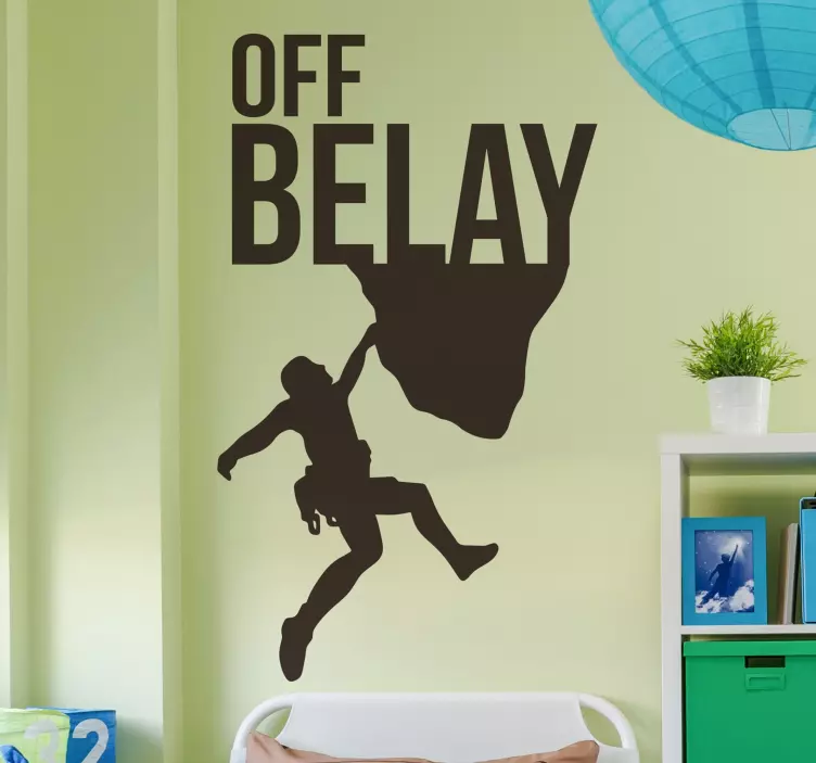 OFF BELAY extreme sports sticker - TenStickers