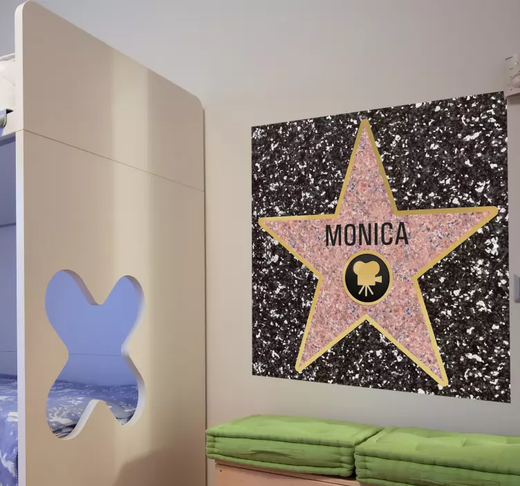 Personalised Hollywood Star Floor Sticker - TenStickers