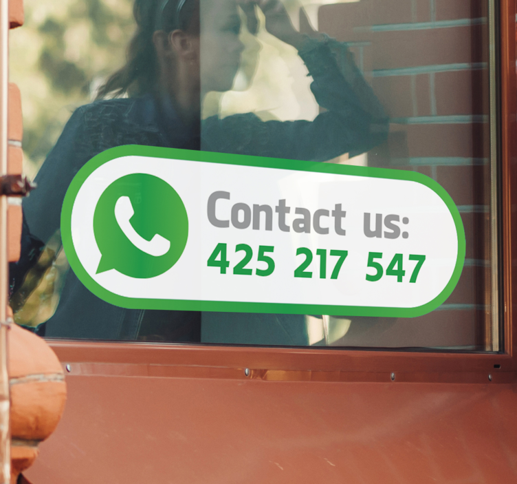 Whatsapp Business Phone Number Shop Window Sticker - TenStickers