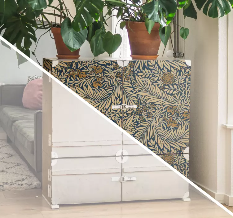 Vintage Floral Pattern furniture sticker - TenStickers
